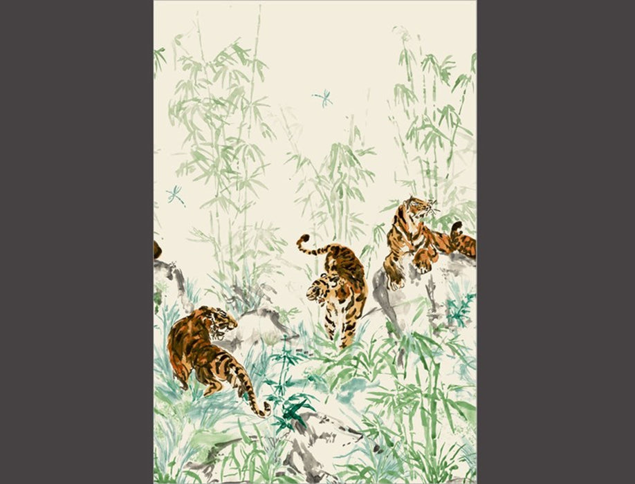 No.9 Thompson Tiger Fight  Spring Grass Wallpaper Sample N9021029002
