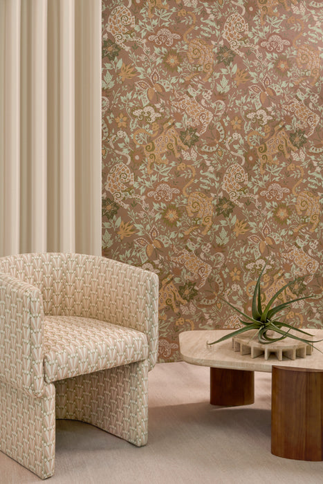 Jim Thompson Tiger'S Dream Roasted Peach Wallpaper JT021087002