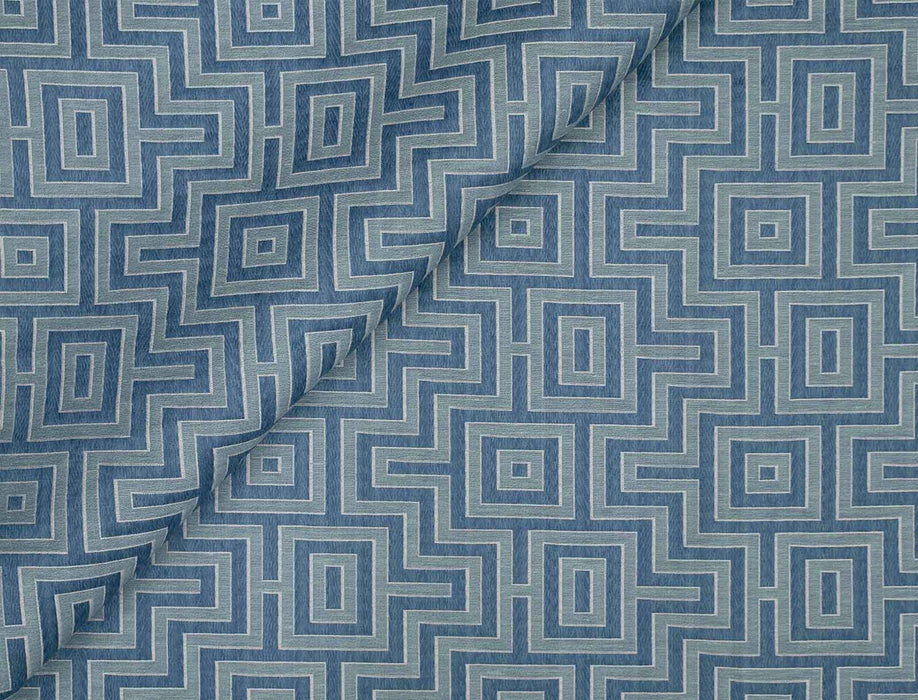 Jim Thompson Fret Maze Blue Sky Fabric Sample JT013860002