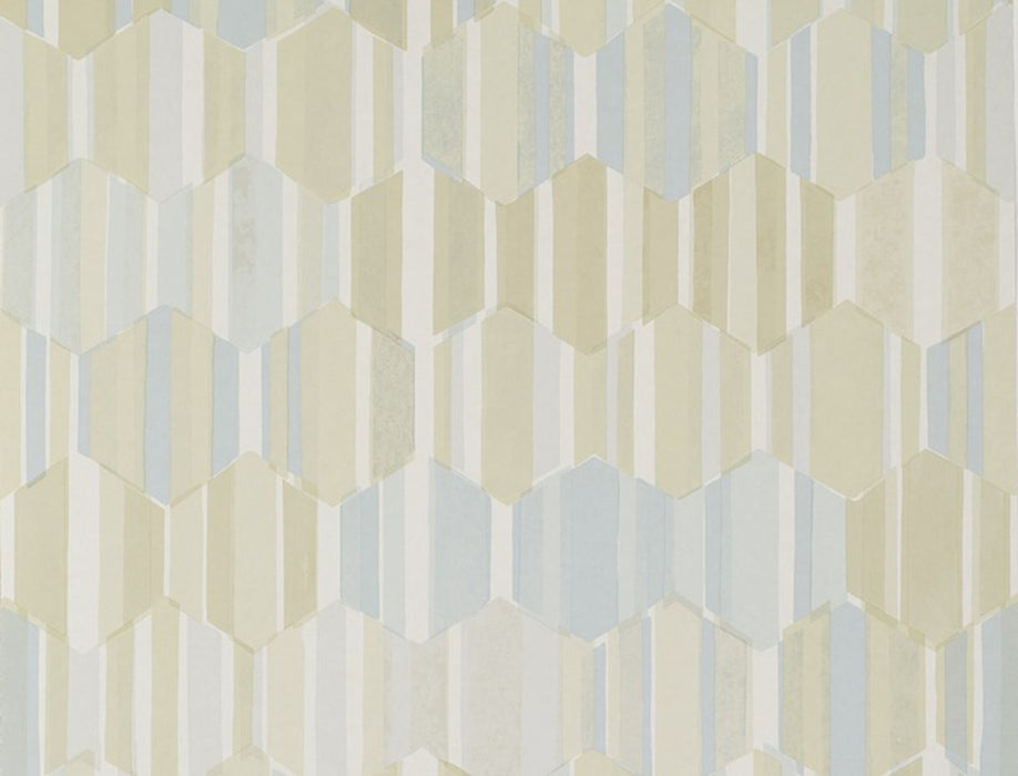 No.9 Thompson Hexastripe  Seafoam Wallpaper Sample N9021008003