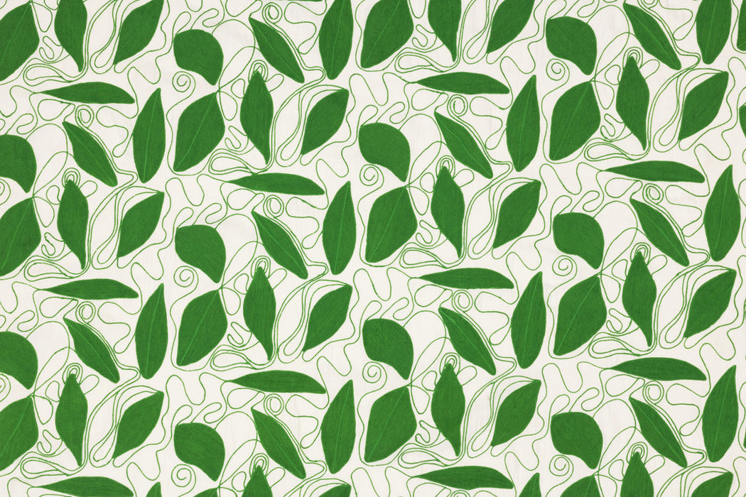 Christopher Farr Foliage Embroidered Green Fabric
