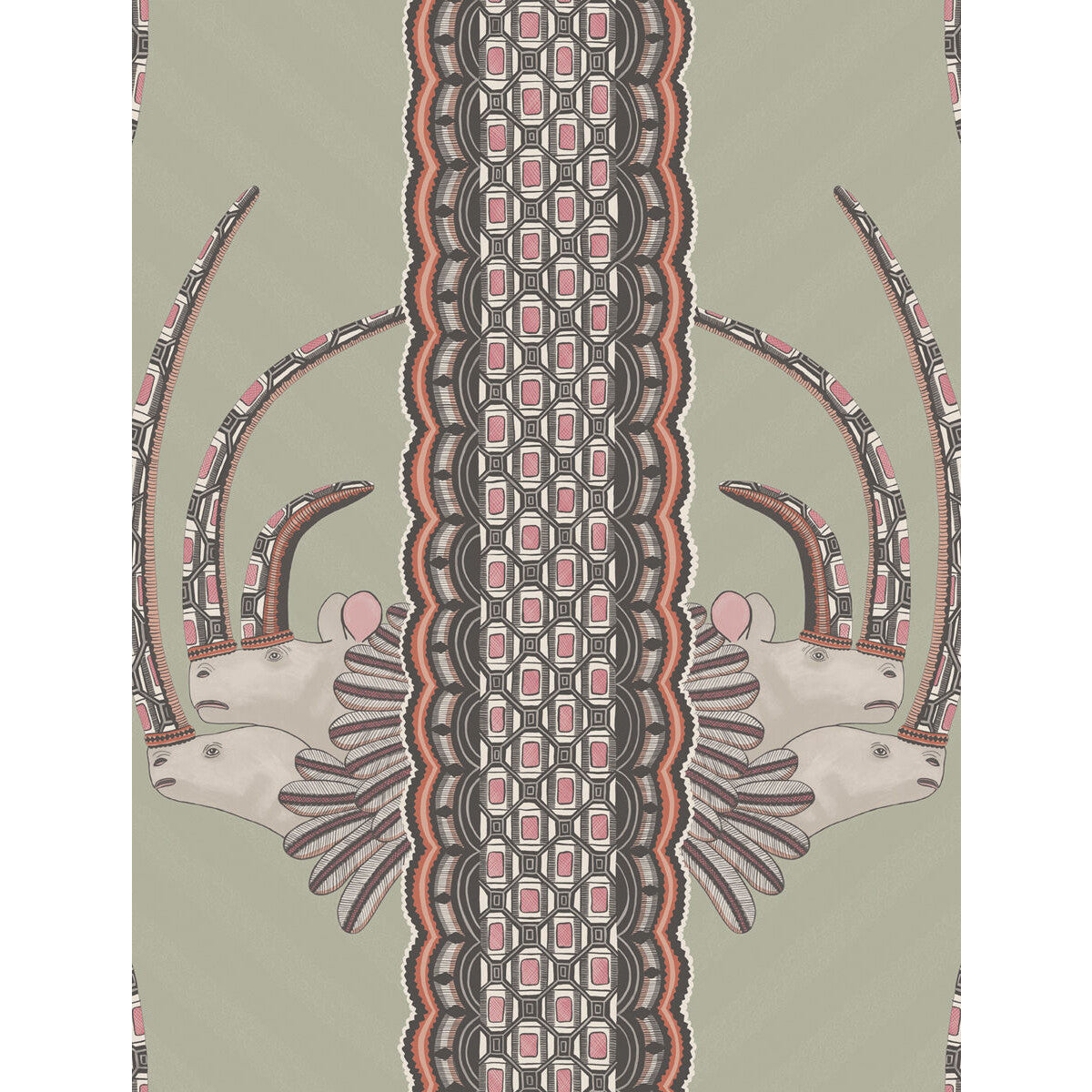 Cole & Son Jabu Olive & Pink Wallpaper Sample 109/3017.CS.0