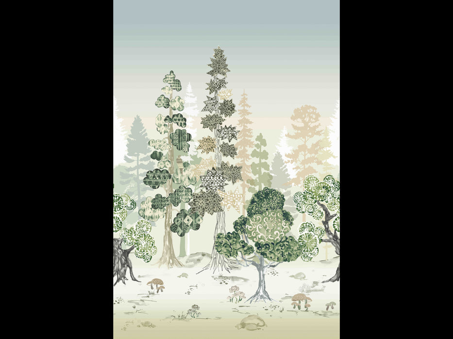 No.9 Thompson Folklore Toll Coated 3 Drops Forest Wallpaper Sample N9021047001
