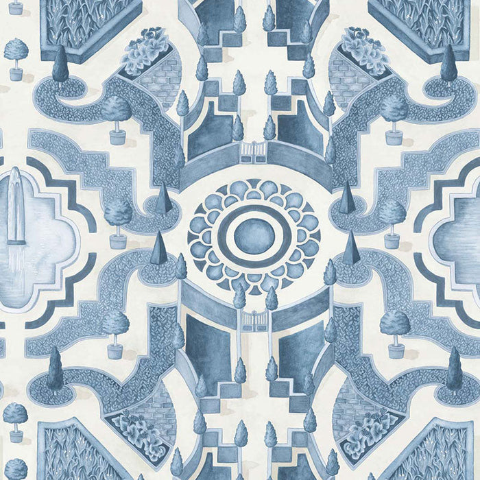 Cole & Son Topiary China Blue Wallpaper Sample 115/2007.CS.0