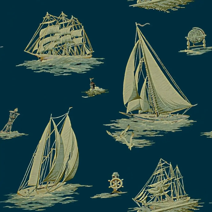 Ralph Lauren Down Easter Boats Atlantic Wallpaper Sample PRL5024-03