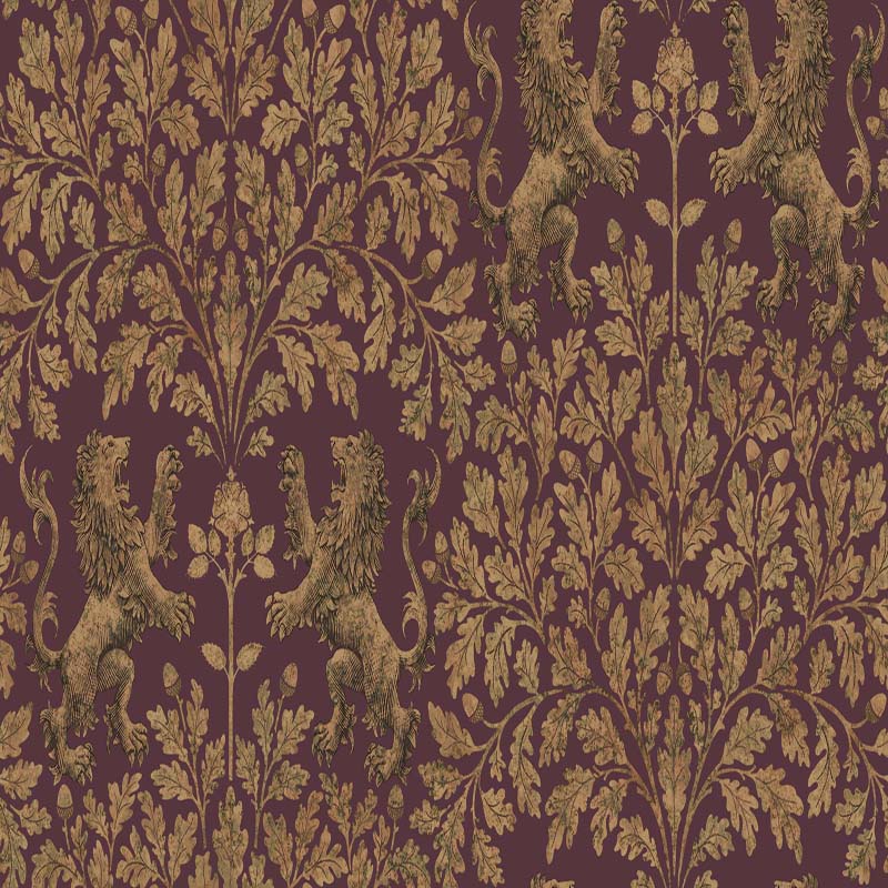 Cole & Son Boscobel Oak Gold/Claret Wallpaper Sample 116/10038.CS.0