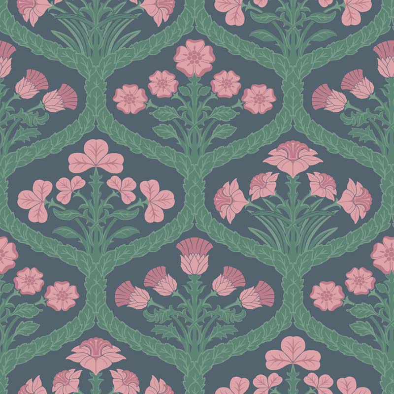 Cole & Son Floral Kingdom Rose/Fores Wallpaper Sample 116/3010.CS.0