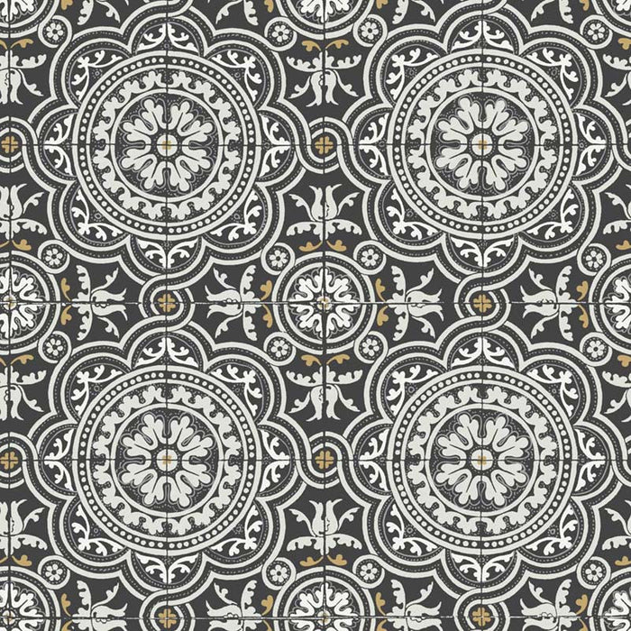 Cole & Son Piccadilly Grey & Metallic Gold On Black Wallpaper Sample 117/8022.CS.0