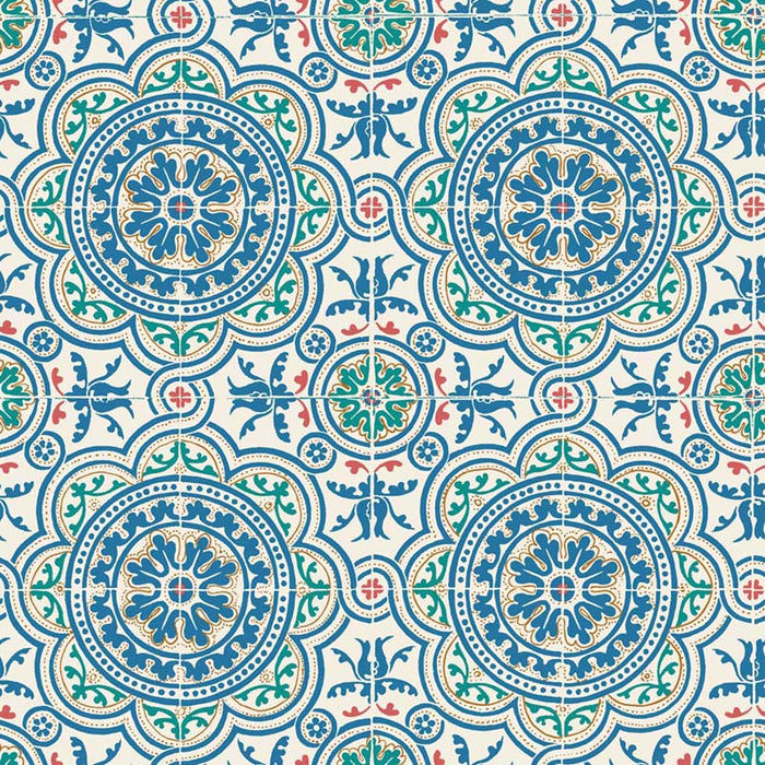 Cole & Son Piccadilly Denim & Rouge On Chalk Wallpaper Sample 117/8024.CS.0