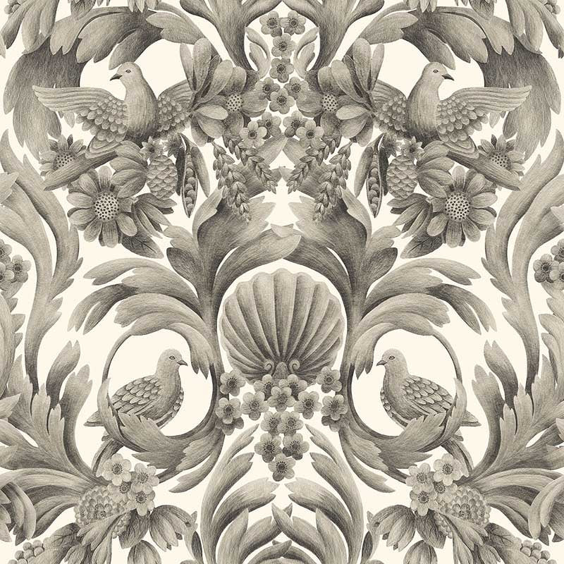 Cole & Son Gibbons Carving Soot/Ston Wallpaper Sample 118/9020.CS.0