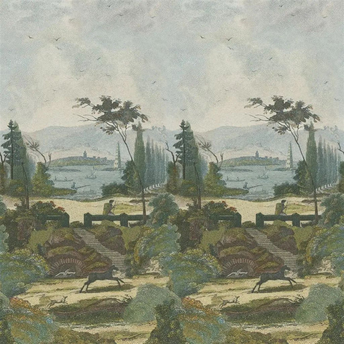 John Derian Pastoral Scene 2 Panel  1 Sample Sample PJD6006-01