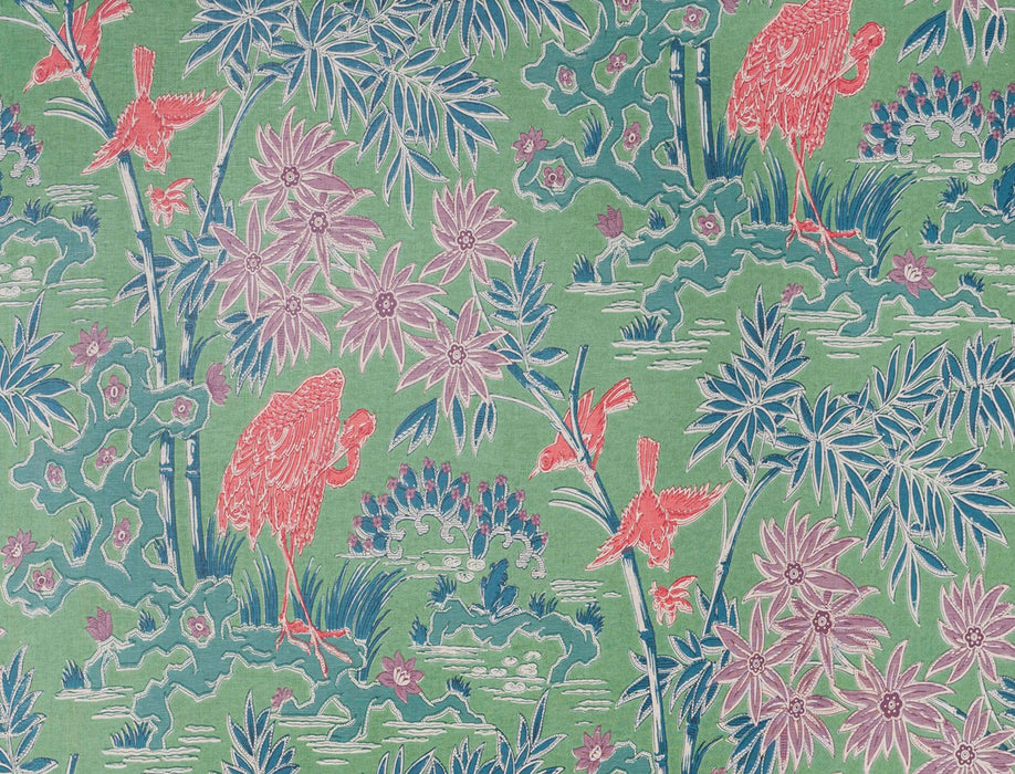 Jim Thompson Malay Parrot Green Fabric Sample JT013799003