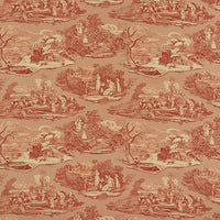 Schumacher Four Seasons Toile Document Red Fabric 1207013