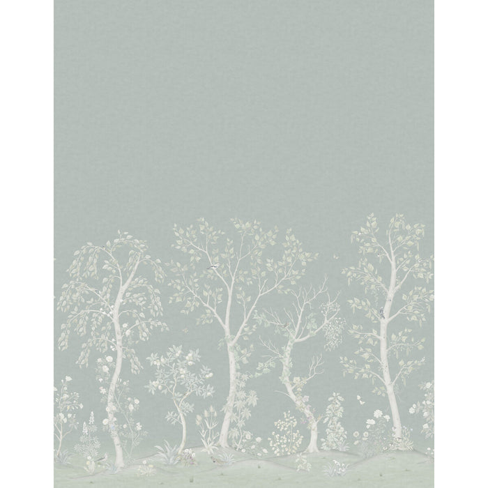 Cole & Son Seasonal Woods Jade / Sage Silk Wallpaper Sample 120/6020S.CS.0