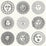 Cole & Son Soli Black & White Wallpaper Sample 123/1001.CS.0