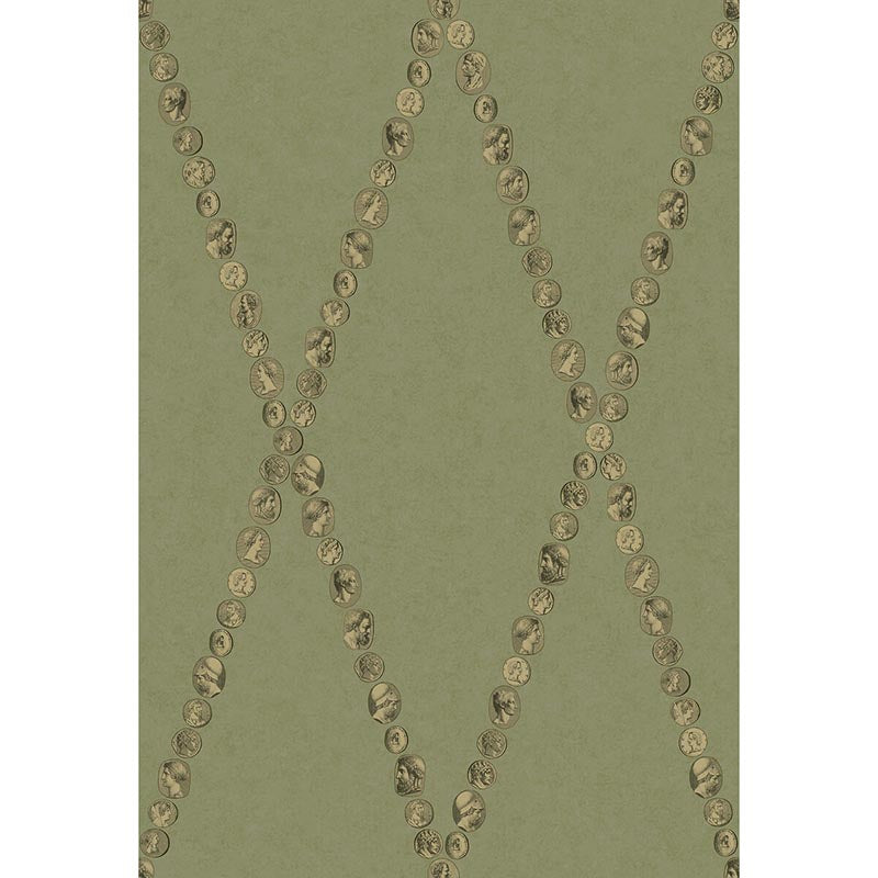 Cole & Son Cammei Olive Wallpaper Sample 123/4016.CS.0