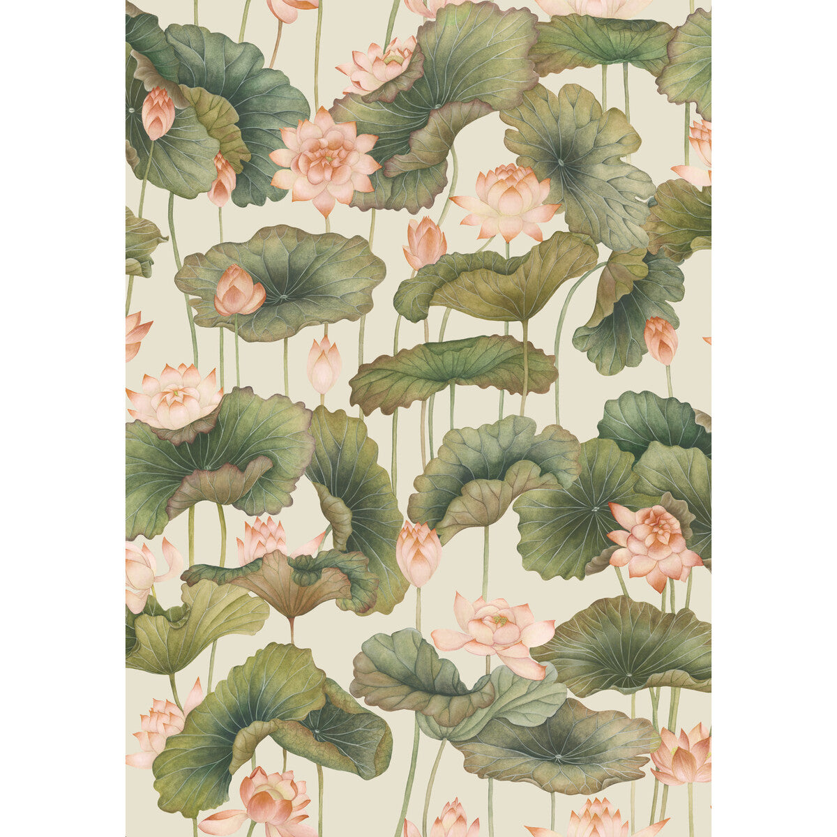 Cole & Son Lily Lotus Orange & Olive Wallpaper 126/9032.CS.0