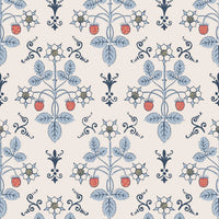 Cole & Son Strawberry Blue/Cream Wallpaper 127/2010.CS.0