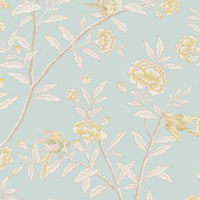 Cole & Son Roseberry With Birds P Blue Wallpaper 127/4023.CS.0