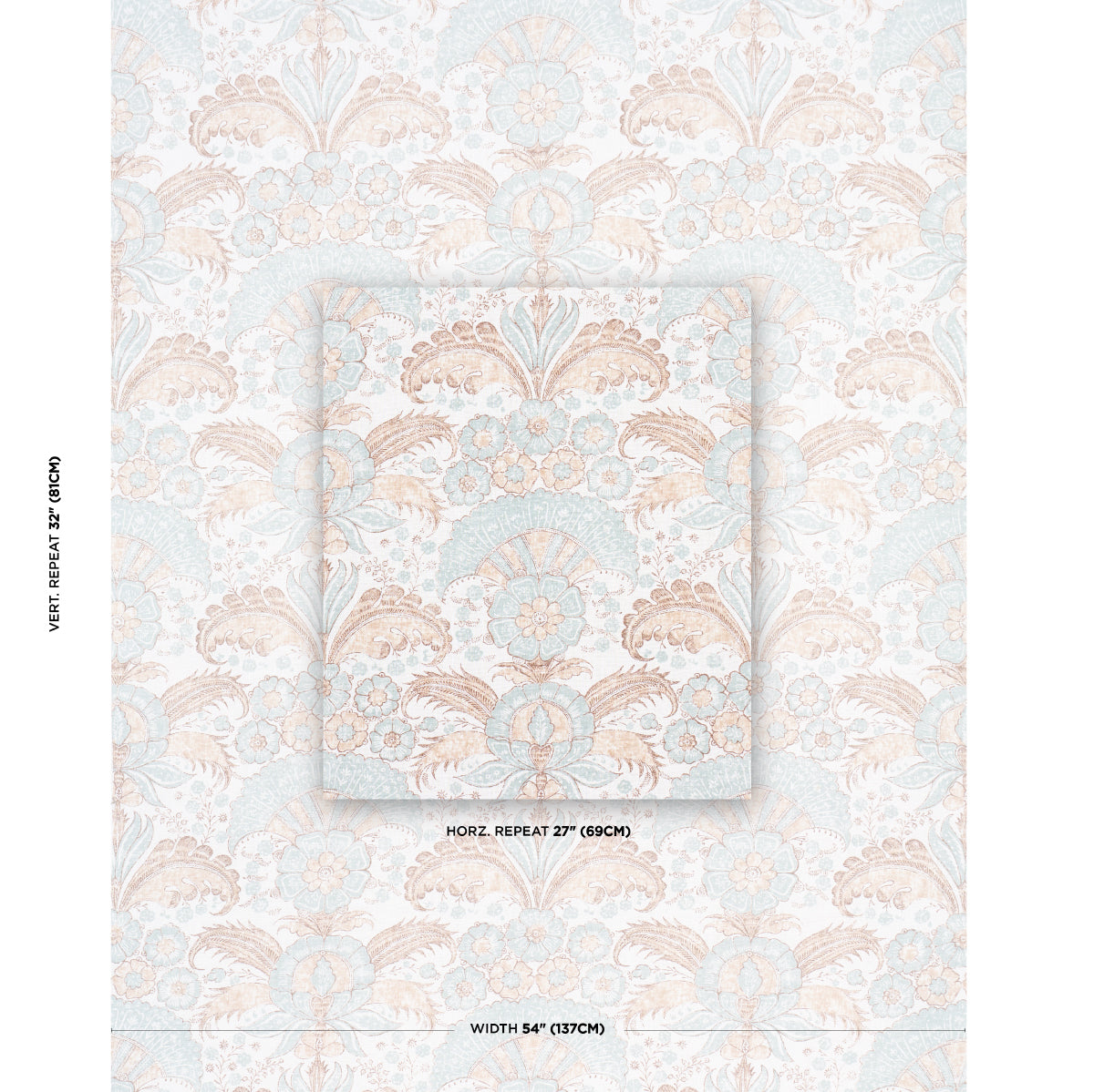 Schumacher Calicut Aqua Fabric Sample 1283004