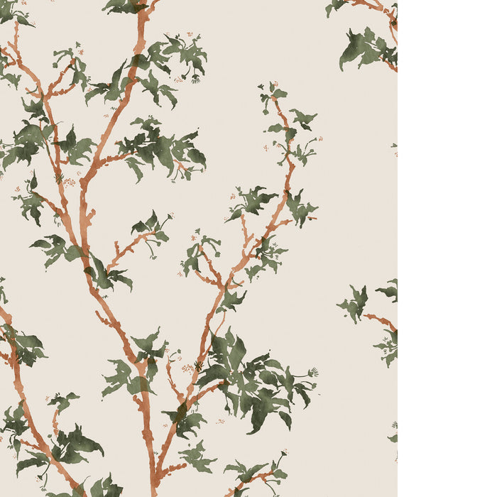 Cole & Son Chinese Branch Leaf Green Wallpaper Sample 128/3013.CS.0