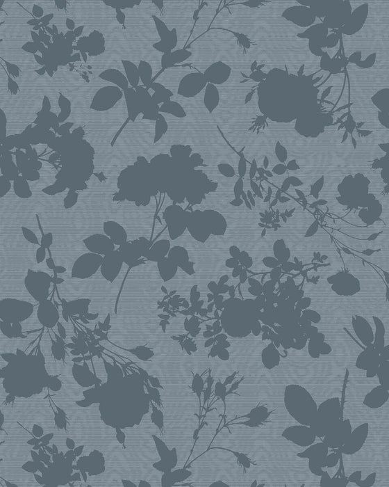 Cole & Son Absence Of Roses Moire Pewter Wallpaper Sample 130/3007.CS.0