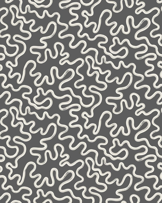 Cole & Son Rainforest Squiggle Grey Wallpaper 130/8028.CS.0