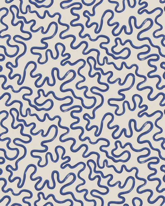 Cole & Son Rainforest Squiggle Navy Wallpaper 130/8030.CS.0