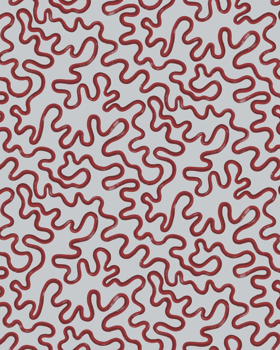 Cole & Son Rainforest Squiggle Rouge Wallpaper 130/8031.CS.0
