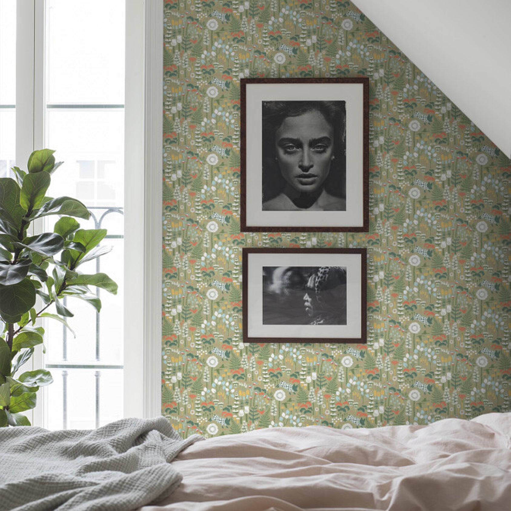 Schumacher Hoppmosse Sage Wallpaper Sample 1451
