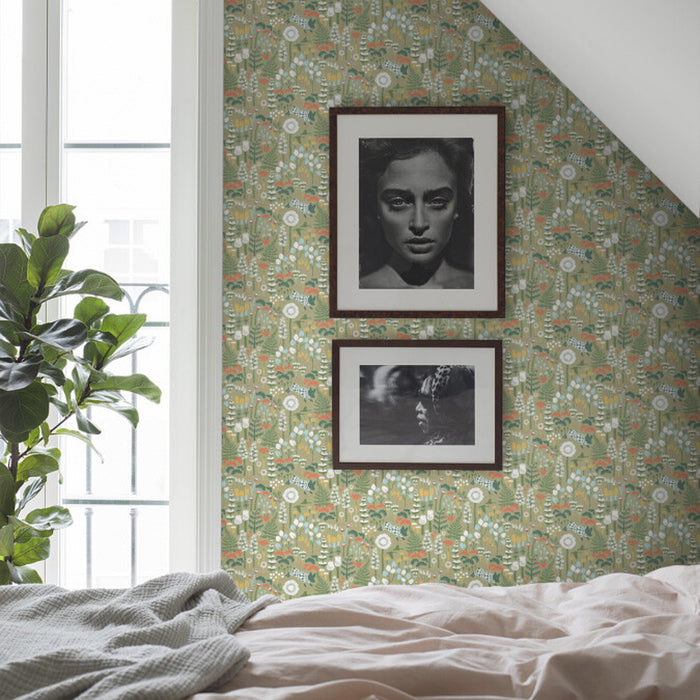 Schumacher Hoppmosse Sage Wallpaper Sample 1451