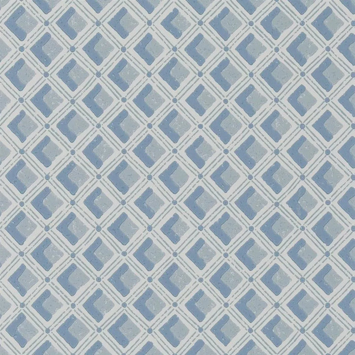 English Heritage Amsee Geometric Slate Blue Wallpaper PEH0002-07