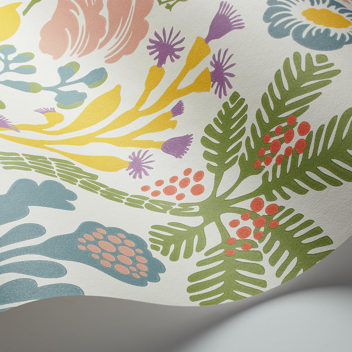 Schumacher RAVdunge Ivory Multi Wallpaper Sample 1473