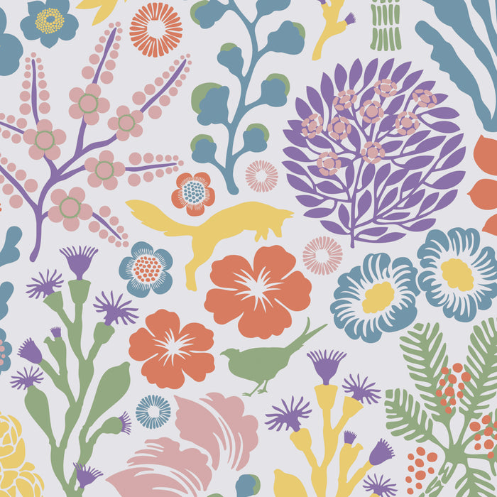 Schumacher RAVdunge Ivory Multi Wallpaper Sample 1473