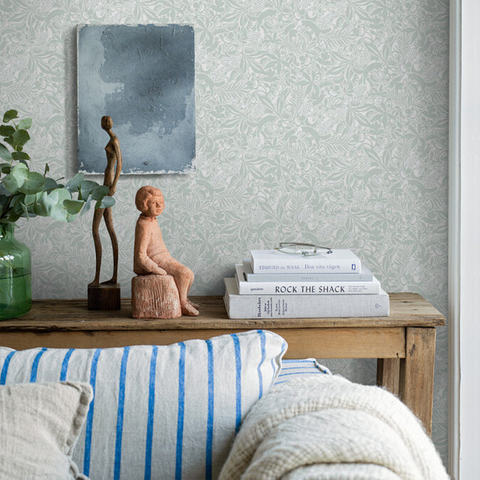 Schumacher Fantasia Garden Mineral Wallpaper Sample 1478