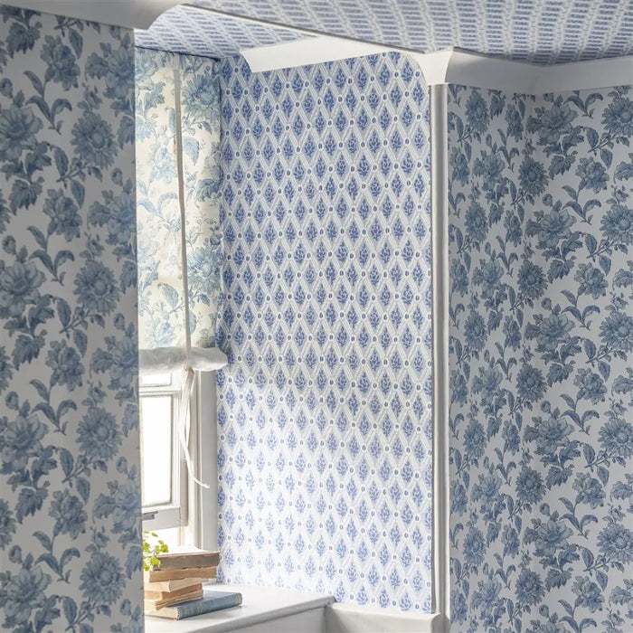 English Heritage St John Street Trellis Delft Wallpaper Sample PEH0003-05