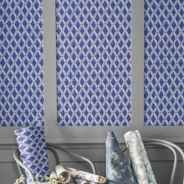 English Heritage St John Street Trellis Ink Wallpaper PEH0003-07