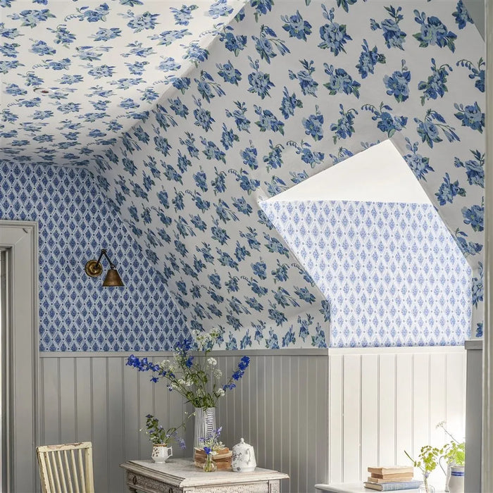 English Heritage Craven Street Flower Delft Wallpaper PEH0006-03