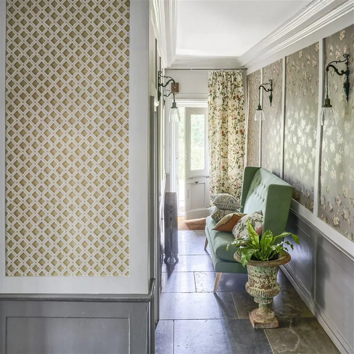 English Heritage Amsee Geometric Sandstone Wallpaper Sample PEH0002-06