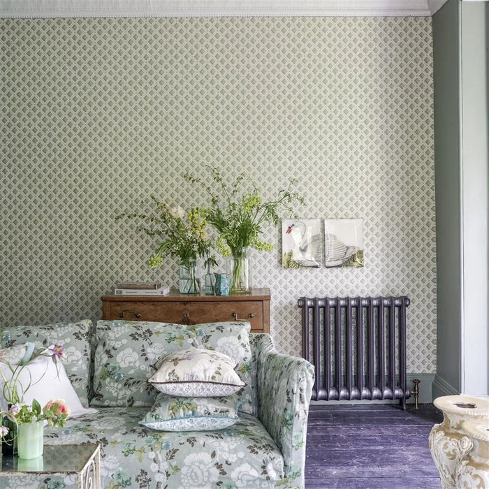 English Heritage Amsee Geometric Moss Wallpaper Sample PEH0002-05
