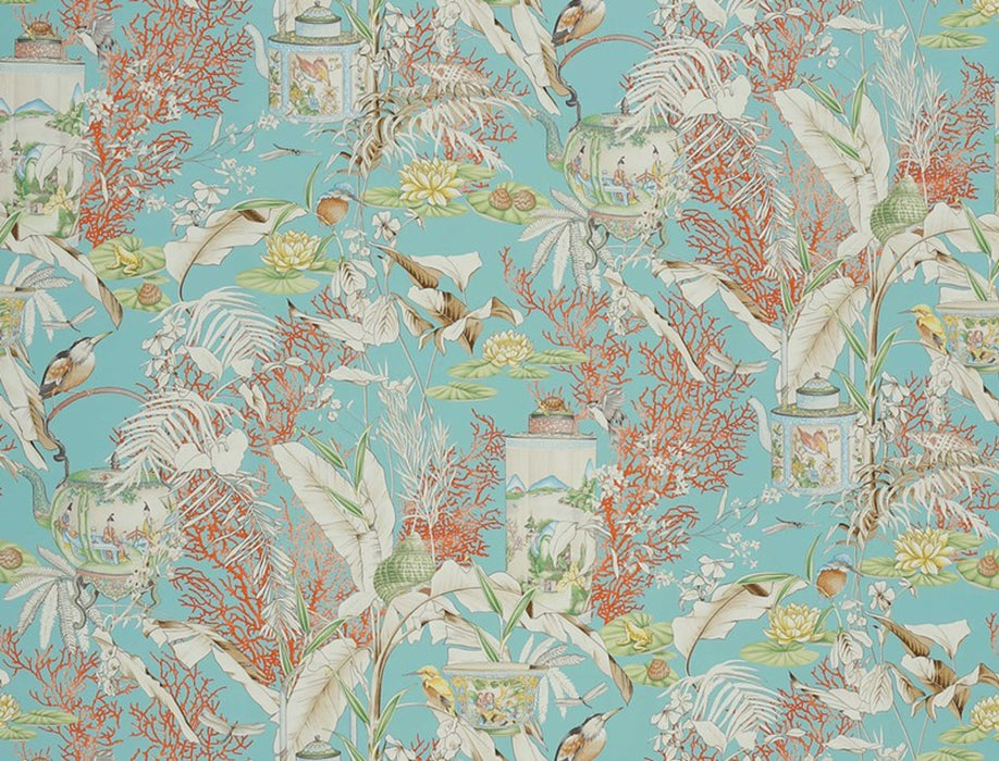 Jim Thompson Oolong Aquatic Blue Fabric Sample JT013671002