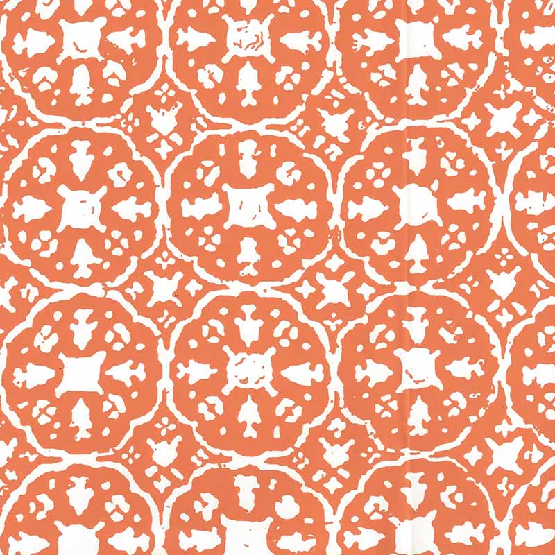 China Seas Nitik Ii Orange Wallpaper Sample 149-45WP