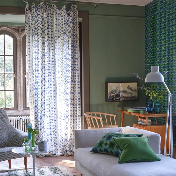 Designers Guild Karaoshi Cobalt Fabric Sample FDG3062-01