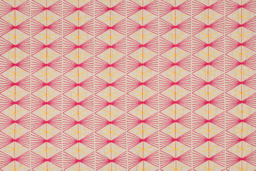 Christopher Farr Mikado Embroidered Hot Pink Fabric
