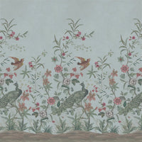 John Derian Peacock Toile Scene 1 Panel  2 Wallpaper PJD6013-02