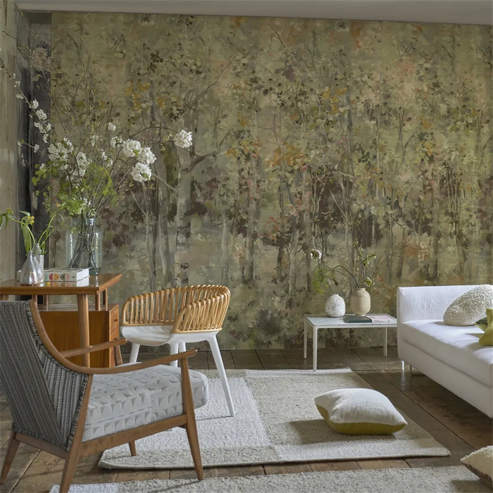 Designers Guild Bois De Bouleau Grasscloth Scene 2 Panel  1 Wallpaper PDG1186-01