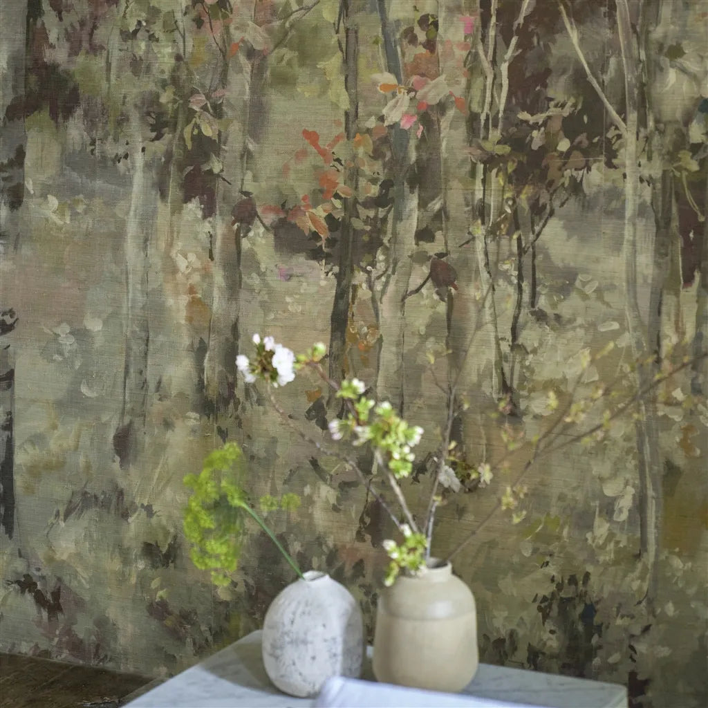 Designers Guild Bois De Bouleau Grasscloth Scene 2 Panel  1 Wallpaper PDG1186-01
