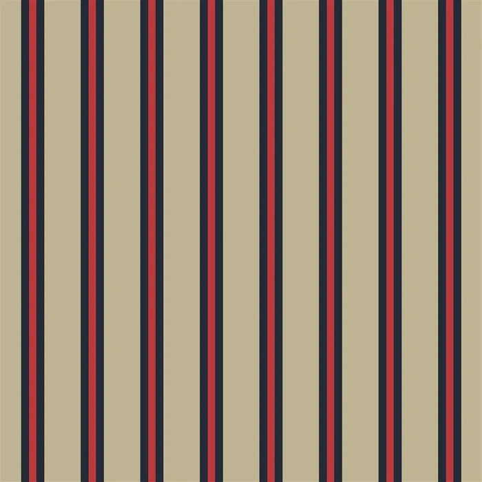 Ralph Lauren Cricket Stripe Red Fabric Sample FRL5275-03
