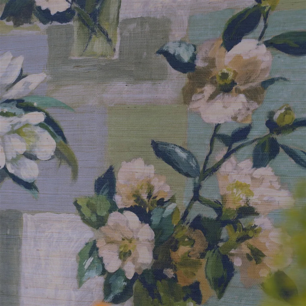 Designers Guild Celadon Vase Grasscloth 1 Sample Sample PDG1205-01