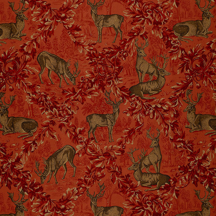 Schumacher Woburn Meadow Red Fabric Sample 169073